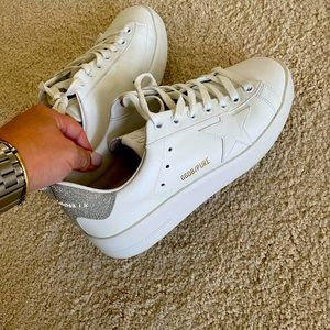 Golden Goose Purestar with Champagne Glitter heel tab-Size 7